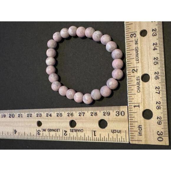 Elegant Pink Stone Beaded Bracelet - Picture 2 of 2